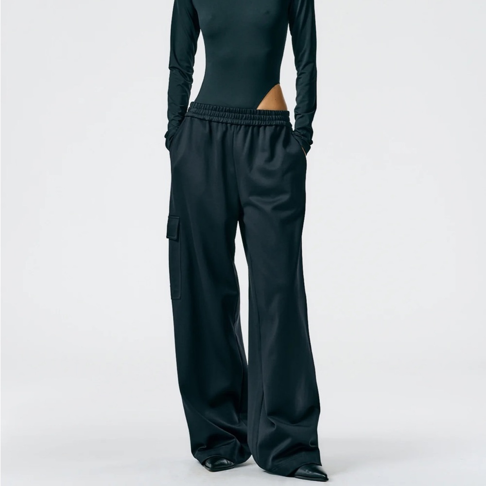 NWT Tibi active knit wide leg pull on pants XL